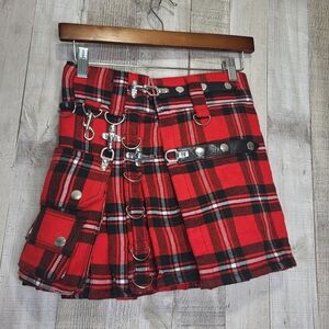 Kilt Experts Red Plaid Kilt/Skirt. Size 26